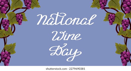 National Wine Day. May 25. Holiday concept. Template for background, banner, card, poster with text inscription. Vector illustration