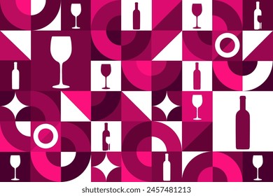 National Wine Day. May 25. Seamless geometric pattern. Template for background, banner, card, poster. Vector EPS10 illustration