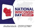 NATIONAL WISCONSIN DAY Vector Illustration background on february