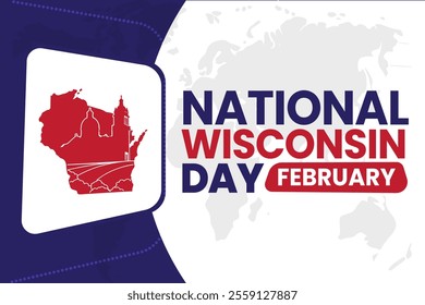 NATIONAL WISCONSIN DAY Vector Illustration background on february