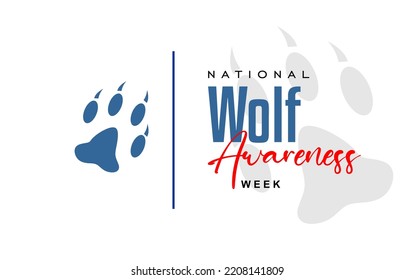 National Wolf Awareness Week. Holiday concept. Template for background, banner, card, poster, t-shirt with text inscription