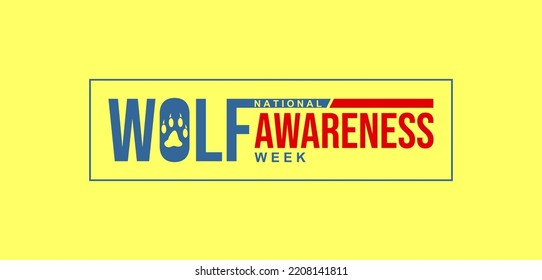 National Wolf Awareness Week. Holiday concept. Template for background, banner, card, poster, t-shirt with text inscription