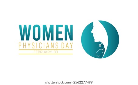 National Women Physicians Day creative concept design. Vector template for banner, greeting card, poster, prints, social media, flyer ,with background.