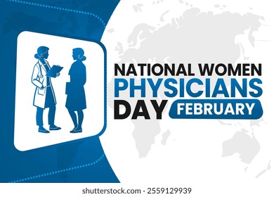 NATIONAL WOMEN PHYSICIANS DAY Vector Illustration background on february