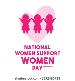 National Women Support Women Day. December 1. Eps 10.