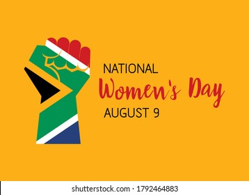 National Women's Day August 9 Vector. Flag Of South Africa In The Shape Of A Clenched Fist Vector. Hand With South African Flag Icon. Fist Raised In Protest Vector. South African Holiday, August 9
