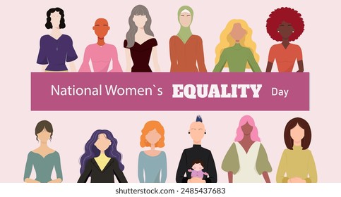  National Women`s Equality Day.Vector illustration