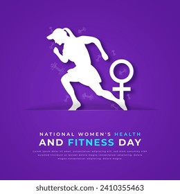 National Women's Health and Fitness Day Paper cut style Vector Design Illustration for Background, Poster, Banner, Advertising, Greeting Card