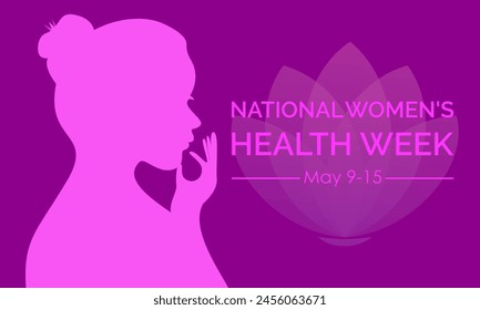 National Women's Health Week health awareness vector illustration. Disease prevention vector template for banner, card, background.