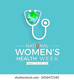 National Women's Health Week health awareness vector illustration. Disease prevention vector template for banner, card, background.