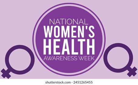 National Women's Health Week observed every year in May. Template for background, banner, card, poster with text inscription.