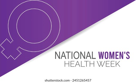 National Women's Health Week observed every year in May. Template for background, banner, card, poster with text inscription.