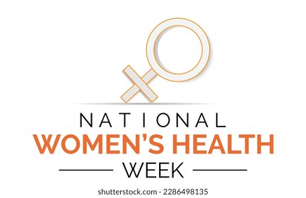 National Women's Health Week starts each year on Mother's Day to encourage women to make their health and wellness Template for background, banner, card, poster.