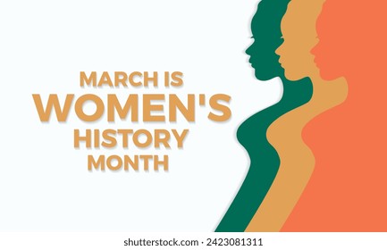National Women's History Month celebrated every year of March, Women's right Vector banner, flyer, poster and social medial template design.
