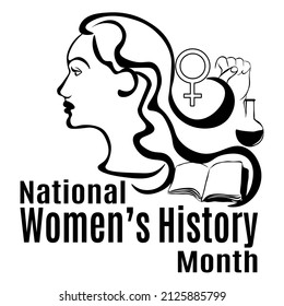 National Womens History Month, Idea For Poster, Banner, Flyer, Leaflet Or Postcard Vector Illustration