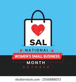 National Women's Small Business Month Typography Poster and Social Media Template