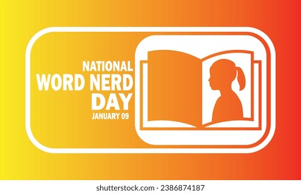 National Word Nerd Day Vector illustration. January 09. Holiday concept. Template for background, banner, card, poster with text inscription.