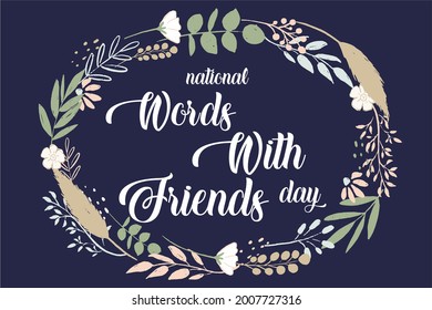 National Words With Friends Day. Holiday concept. Template for background, Web banner, card, poster, t-shirt with text inscription