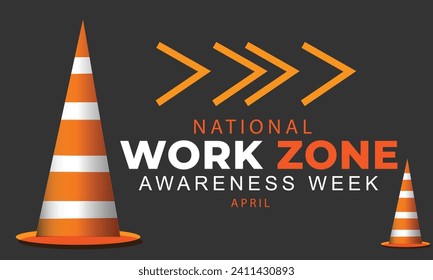 National work zone awareness week. background, banner, card, poster, template. Vector illustration. svg