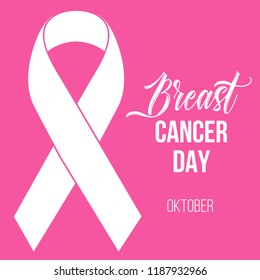 National world Breast Cancer Awareness Month oktober ribbon pink background vector