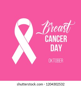 National world Breast Cancer Awareness Month oktober ribbon pink background vector.