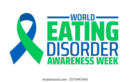 National world Eating Disorders Awareness Week background banner or poster design template. observed every year in February. Holiday concept. Use to any Template, card, poster, placard, template.