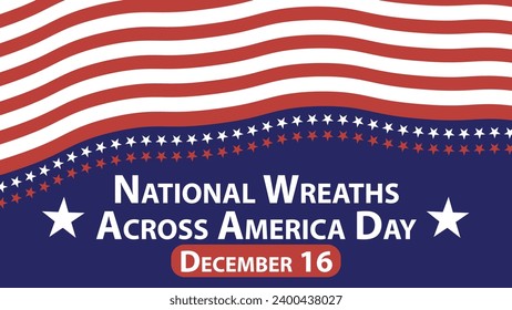 National Wreaths Across America Day vector banner design. Happy National Wreaths Across America Day modern minimal graphic poster illustration.