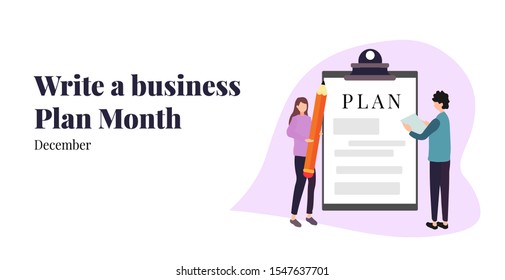 National Write a Business Plan Month in December vector
