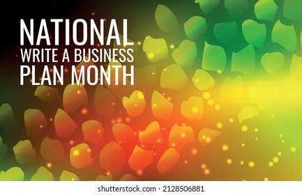 National Write a Business Plan Month. Design suitable for greeting card poster and banner