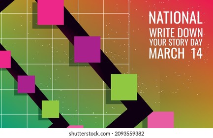 National schreibe deinen Geschichtentag auf. Design geeignet für Grußkartenposter und Banner