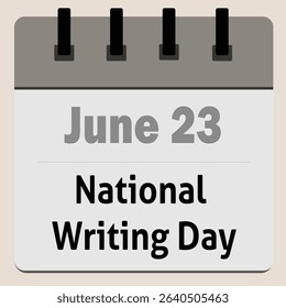 National Writing Day Announcement Reminder Calendar 
