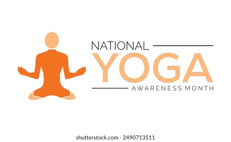 National Yoga month is observed every year on September.Holiday concept. background, placard, banner design template Vector illustration background design.