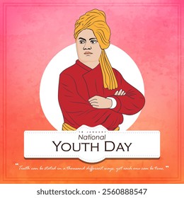 National youth day celebrated banner on 12th January
