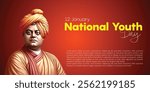 National Youth Day Celebration - Swami Vivekananda Jayanti Vector Design