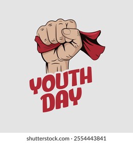 National Youth Day with Cheerful illustration of children celebrating National Youth Day .The design conveys enthusiasm, joy, and participation, capturing the spirit of youth in a playful and vibrant 