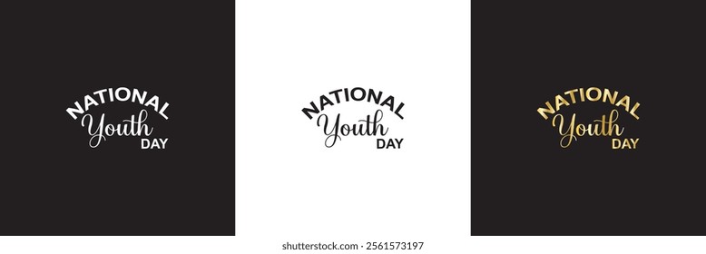 National Youth Day social media feed template.  Vector illustration. isolated on white and black background. EPS 10