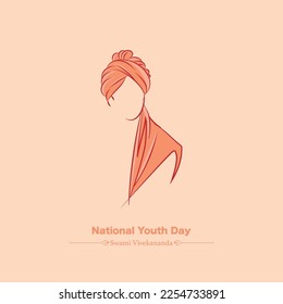 national youth day swami vivekananda vector design