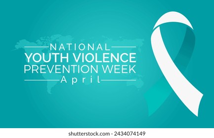 National Youth Violence Prevention Week Observed every year of April 22 to April 26, Vector banner, flyer, poster and social medial template design.