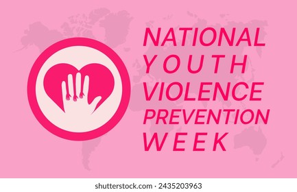 National Youth Violence Prevention Week Observed every year of April 22 to April 26, Vector banner, flyer, poster and social medial template design.