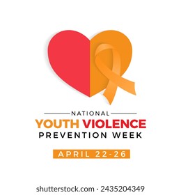 Semana Nacional de Prevención de la Violencia Juvenil Observada todos los años del 22 al 26 de abril, Diseño de pancartas vectoriales, volantes, afiches y plantillas de redes sociales.