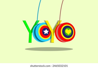 National Yo-Yo Day event banner. Colorful yo-yo with bold text on light yellow background to celebrate on June 6th