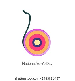 National Yo-Yo Day vector, illustration.