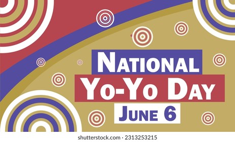 National Yo-Yo Day vector web banner design with geometric shapes and vibrant colors.