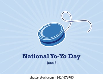 National Yo-Yo Day vector. Yo yo toy vector. Blue Yo-Yo vector. National Yo-Yo Day Poster, June 6. Important day