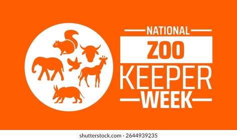 National Zoo Keeper Week banner or poster design template. observed every year in july. Holiday concept. Use to any Template, card, poster, placard, template.