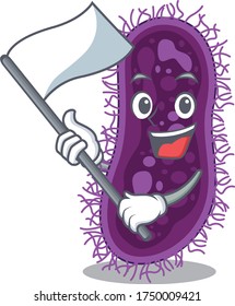 Ein nationalistisches Lactobacillus rhamnosus bacteria mascot-Design mit Flaggen