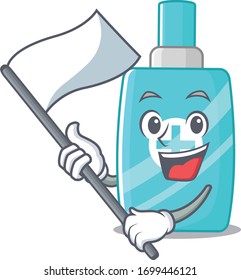 A nationalistic ointment cream mascot character design with flag