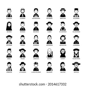 Nationality 3 man, Thin Line and Pixel Perfect Icons
