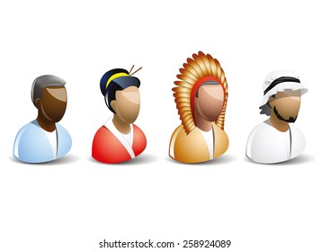 Nationality icon set