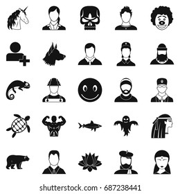 Nationality icons set. Simple set of 25 nationality vector icons for web isolated on white background